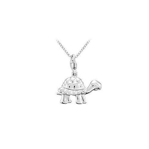 Sterling Silver Charming Animal Turtle Charm Pendant-JewelryKorner-com