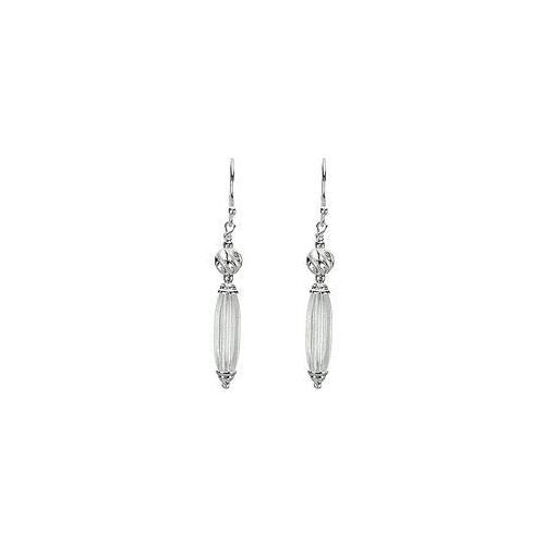 Sterling Silver Dangle Earrings with Satin Finished Beads-JewelryKorner-com