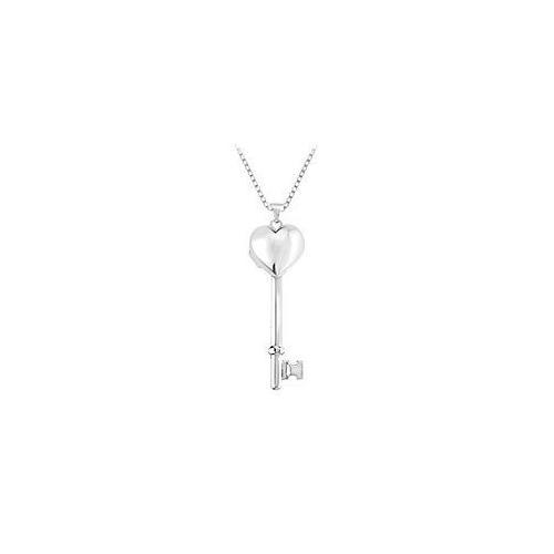 Sterling Silver Heart Key Locket Pendant-JewelryKorner-com