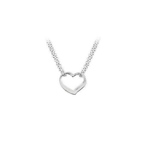 Sterling Silver Heart Shaped Necklace-JewelryKorner-com