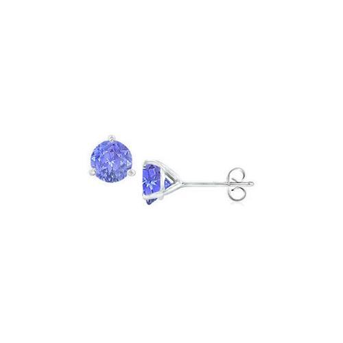 Sterling Silver Martini Style Created Tanzanite Stud Earrings with 0.50 CT TGW-JewelryKorner-com