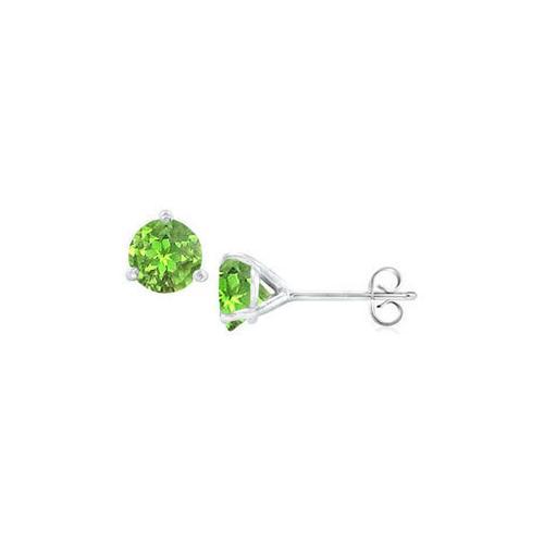 Sterling Silver Martini Style Peridot Stud Earrings with 1.00 CT TGW-JewelryKorner-com