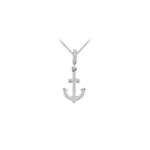 Sterling Silver Petite Anchor Charm Pendant-JewelryKorner-com