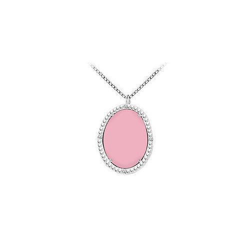 Sterling Silver Pink Chalcedony and Cubic Zirconia Pendant 15.08 CT TGW-JewelryKorner-com