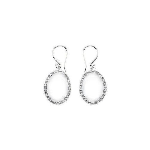 Sterling Silver White Agate and Cubic Zirconia Earrings 31.00 CT TGW-JewelryKorner-com