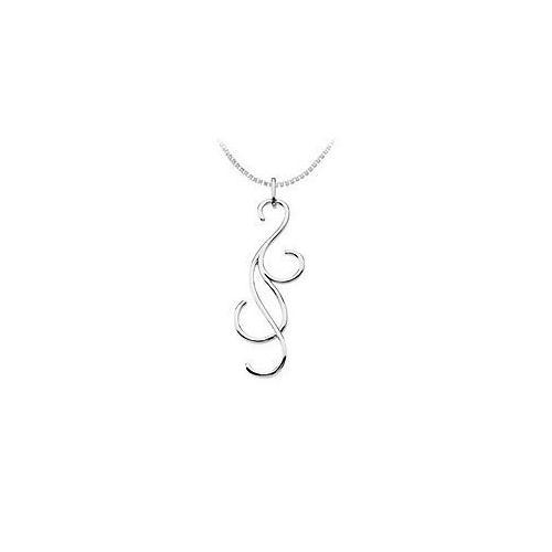 Swirl and Curl .925 Sterling Silver Pendant-JewelryKorner-com