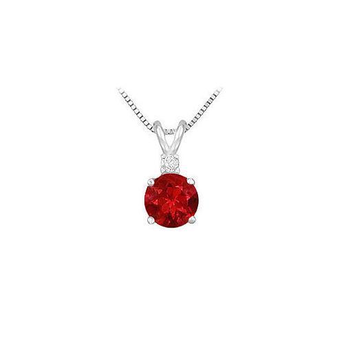 Synthetic Sapphire Solitaire Pendant : .925 Sterling Silver - 1.00 CT TGW-JewelryKorner-com