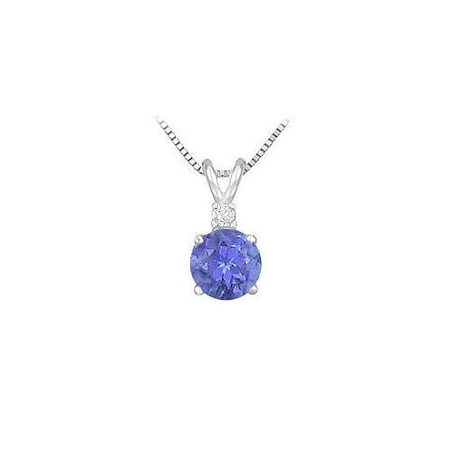 Synthetic Tanzanite Solitaire Pendant : .925 Sterling Silver - 1.00 CT TGW-JewelryKorner-com