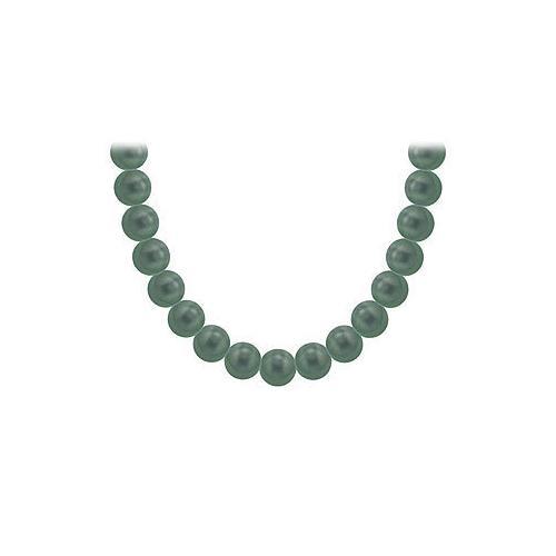 Tahitian Pearl Necklace : 18K White Gold 8.00 - 10.00 MM-JewelryKorner-com