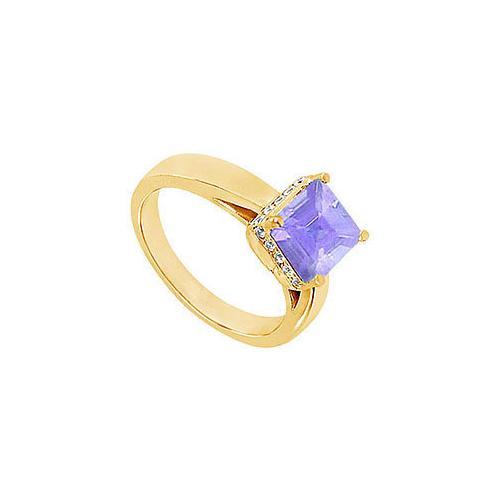 Tanzanite and Diamond Ring : 14K Yellow Gold - 1.00 CT TGW-JewelryKorner-com