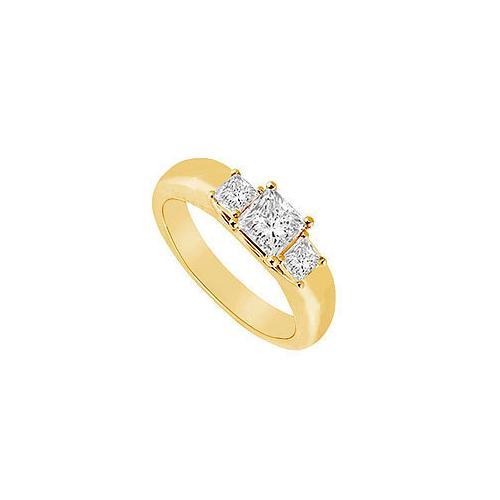 Three Stone Diamond Ring : 14K Yellow Gold - 0.25 CT Diamonds-JewelryKorner-com