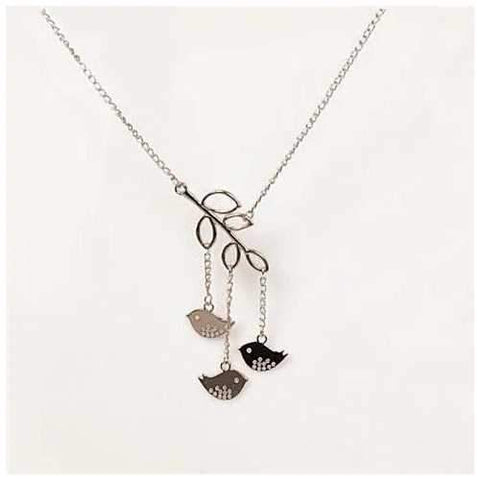 We R Family Necklace Includes 3 Birds Together-JewelryKorner-com
