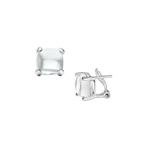 White Chalcedony Earrings : 14K White Gold - 10.00 CT TGW-JewelryKorner-com