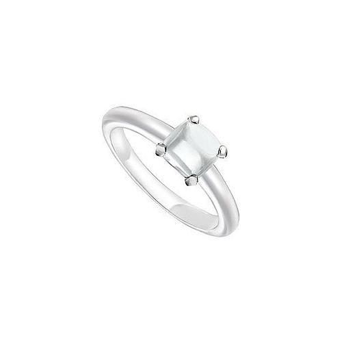 White Chalcedony Ring : 14K White Gold - 5.00 CT TGW-JewelryKorner-com